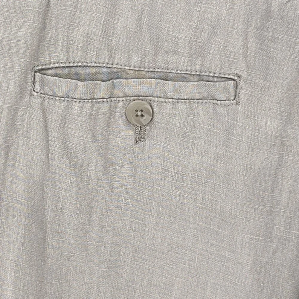 Willi Smith Womens Taupe Gray 100% Linen Drawstring Shorts Size 8 RN 75343